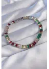 316L Çelik Gümüş Renk Renkli Su Yolu Tasarımlı Bileklik