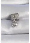 316L Çelik Gümüş Renk Sallantı 3D Kalp Figür Nomination Charm