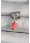 316L Çelik Gümüş Renk Sallantı Ejder Meyvesi Model Nomination Charm
