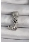 316L Çelik Gümüş Renk Sallantı Kedi Model Nomination Charm