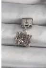 316L Çelik Gümüş Renk Sallantı New York Yazı Model Nomination Charm