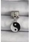 316L Çelik Gümüş Renk Sallantı YinYang Model Nomination Charm