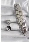 316L Çelik Gümüş Renk Sallantı YinYang Model Nomination Charm