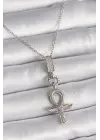  Gümüş  Zincir Ankh Model  Çelik Kolye