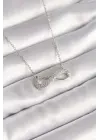  Gümüş  Zincir Zirkon Taşlı Sonsuzluk Model  Çelik Kolye