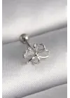 316L Çelik Gümüş Renk Zirkon Taş Detay Kurdele Model Tragus Piercing