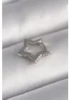 316L Çelik Gümüş Renk Zirkon Taş Detay Yıldız Model Tragus Piercing