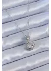  Gümüş  Zirkon Taş Model  Çelik Kolye