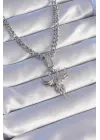  Gümüş  Zirkon Taşlı Anka Kuşu Model Çelik Kolye