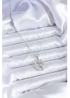  Gümüş  Zirkon Taşlı Ay Yıldız Model  Çelik Kolye