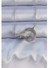  Gümüş  Zirkon Taşlı Cartier Çelik Kolye