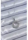  Gümüş  Zirkon Taşlı Model  Çelik Kolye