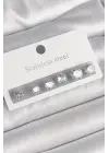  Gümüş Zirkon Taşlı Çelik Küpe Seti