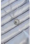  Gümüş  Zirkon Taşlı Mineli Kutup Yıldızı Çelik Kolye