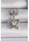 316L Çelik Gümüş Renk Zirkon Taşlı Sallantı Yıldız Model Nomination Charm