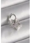 316L Çelik Gümüş Renk Zirkon Taşlı Sallantı Yıldız Model Tragus Piercing