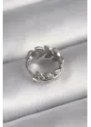 316L Çelik Gümüş Renk Zirkon Taşlı Yaprak Model Tragus Piercing
