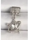 316L Çelik Gümüş Renk Zirkon Taşlı Yıldız Model Nomination Charm