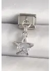 316L Çelik Gümüş Renk Zirkon Taşlı Yıldız Model Nomination Charm