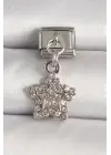316L Çelik Gümüş Renk Zirkon Taşlı Yıldız Model Nomination Charm