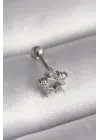 316L Çelik Gümüş Renk Zirkon Taşlı Yıldız Model Tragus Piercing