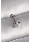 316L Çelik Gümüş Renk Zirkon Taşlı Yıldız Model Tragus Piercing