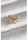 316L Çelik Gümüş Renk Zirkon Taşlı Yıldız Model Tragus Piercing