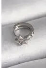 316L Çelik Gümüş Renk Zirkon Taşlı Yıldız Model Tragus Piercing