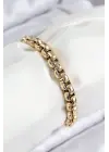 316L Çelik Halat Zincir Model Gold Renk Kadın Bileklik