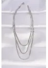  İtalyan Zincir Gümüş  Çoklu Çelik Kolye