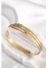 316L Çelik Kelebek Gold Renk Kadın Kelepçe Bilezik