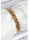 316L Çelik Klasik Kalın Zincir Model Gold Renk Kadın Bileklik