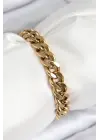 316L Çelik Klasik Kalın Zincir Model Gold Renk Kadın Bileklik