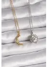  Mix  Zincir Ay Güneş Arkadaşlık Çelik Kolyesi Model  Çelik Kolye