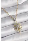  Mix  Zirkon Taşlı Kutup Yıldızı Model  Çelik Kolye