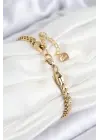 316L Çelik Örgü Zincir Model Gold Renk Kadın Bileklik