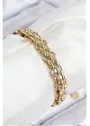 316L Çelik Örme Zincir Model Gold Renk Kadın Bileklik