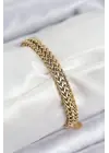 316L Çelik Örme Zincir Model Gold Renk Kadın Bileklik