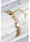 316L Çelik Örme Zincir Model Gold Renk Kadın Bileklik
