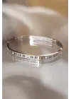 316L Çelik Roma Rakamlı Silver Renk Bilezik Kelepçe