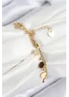 316L Çelik Sıralı Pul Model Gold Renk Kadın Bileklik