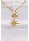  Zincir Altın  Kutup Yıldızı Çelik Kolye