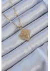  Zincir Altın  Zirkon Taşlı Kutup Yıldızı Çelik Kolye