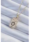  Zincir Altın  Zirkon Taşlı Minimal Papatya Figürlü Tarot Çelik Kolye
