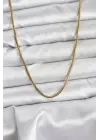 316L Çelik Zincir Gold Renk 60 cm Yılan Zincir Kadın Kolye