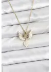 316L Çelik Zincir Gold Renk Anka Kuşu Model Kadın Kolye