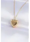  Zincir Altın  Bubble Kalp Çelik Kolye