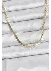316L Çelik Zincir Gold Renk Ezme Zincir Model 45 cm Kadın Kolye