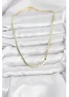 316L Çelik Zincir Gold Renk Ezme Zincir Model 45 cm Kadın Kolye