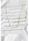 316L Çelik Zincir Gold Renk Ezme Zincir Model 65 cm Kadın Kolye